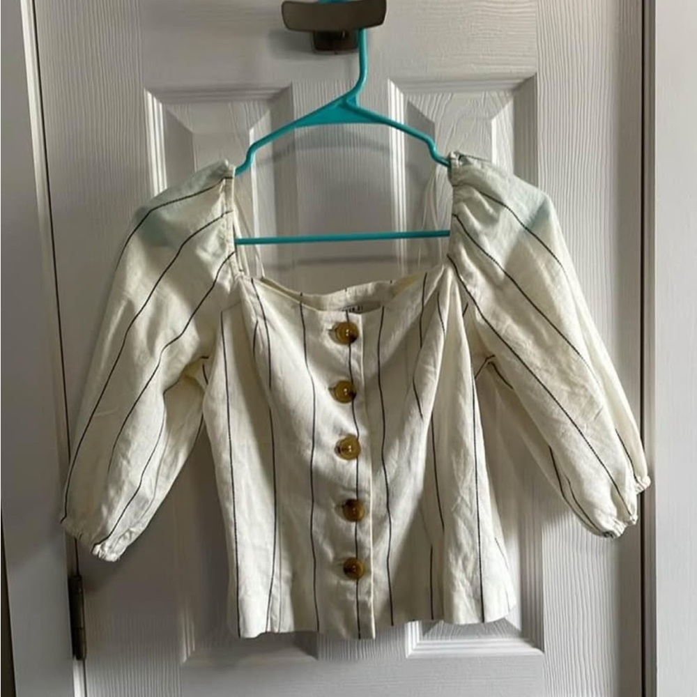 Forever 21 Striped Milkmaid Top